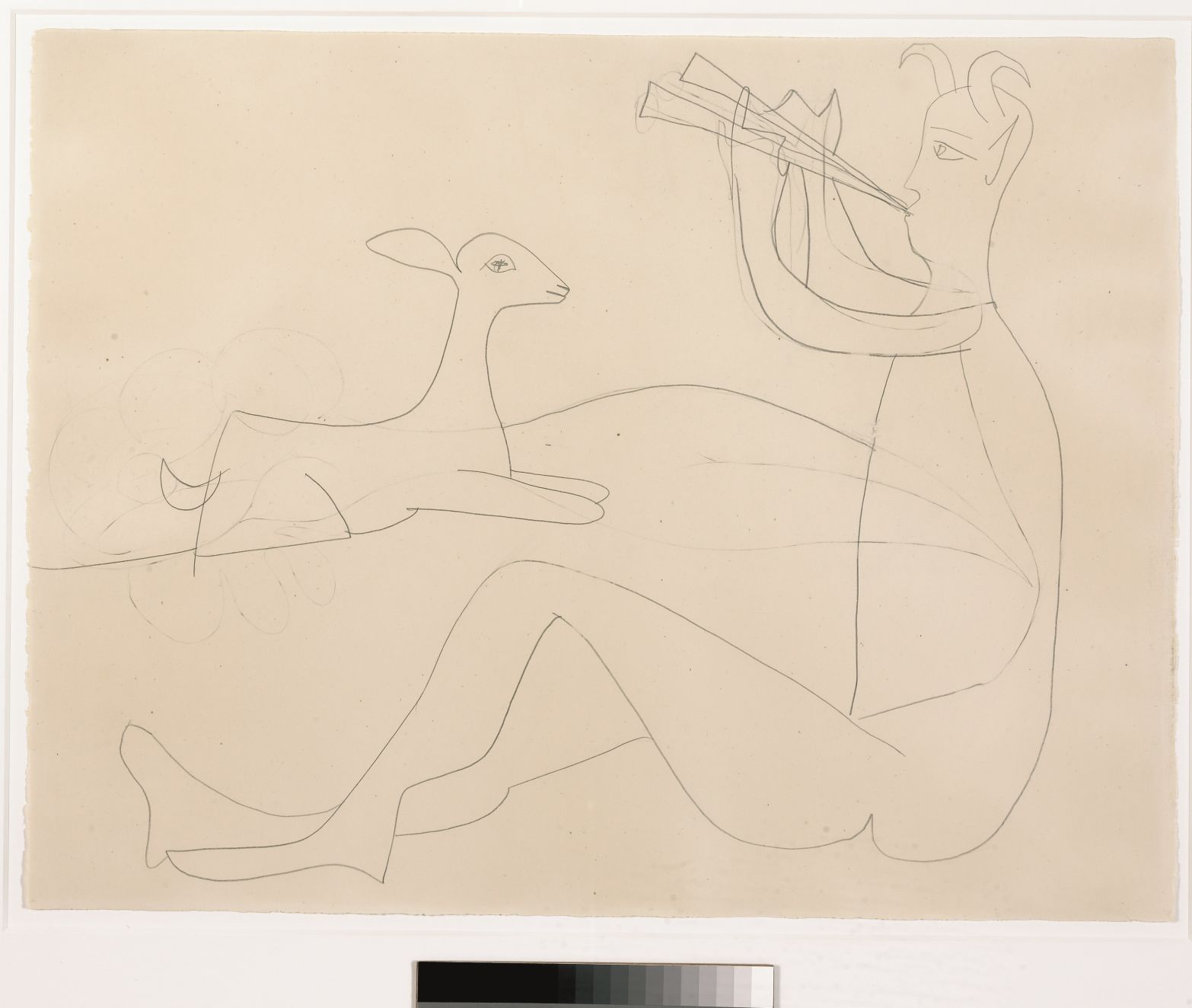 Pablo Picasso Faune assis jouant de la diaule et chevreau allongé.jpg